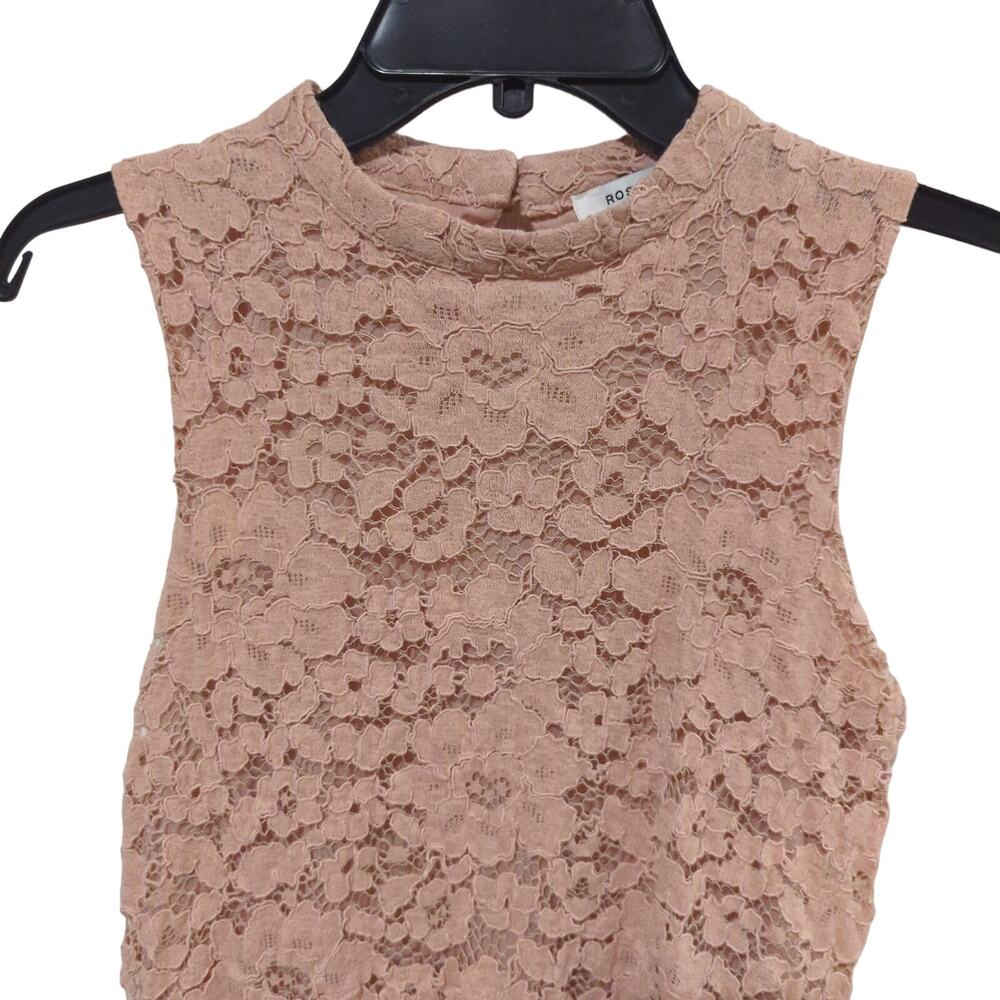 Rose & Olive Lace Overlay Blouse, EUC, M